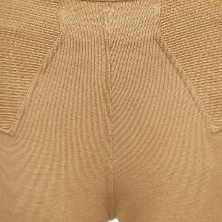 Pre Owned Alaia Brown Cotton Knit Capri Pants M