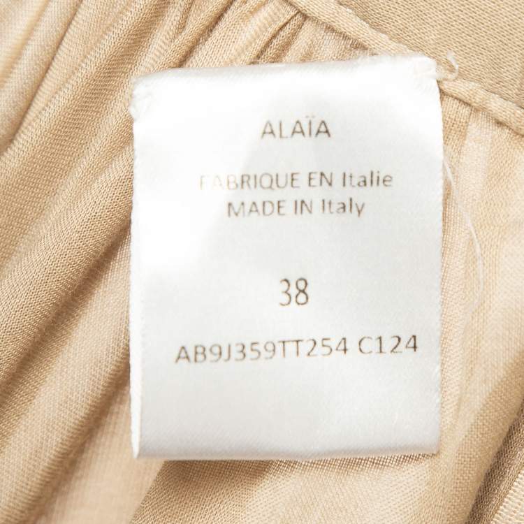 Pre Owned Alaia Brown Cotton Gathered Maxi Skirt S