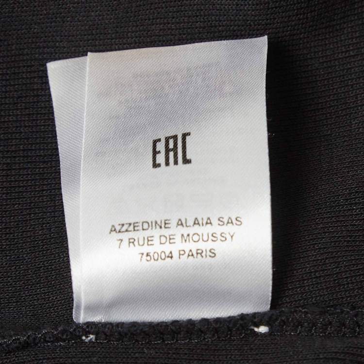 Pre Owned Alaia Black Rib Knit Exaggerated Hem Mini Dress M