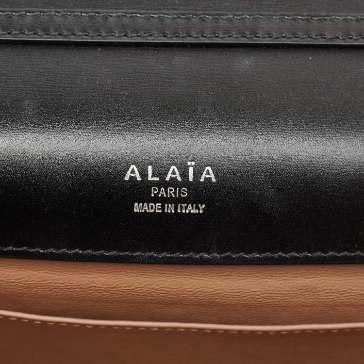 Pre Owned Alaia Black Leather Studded Franca Top Handle Bag