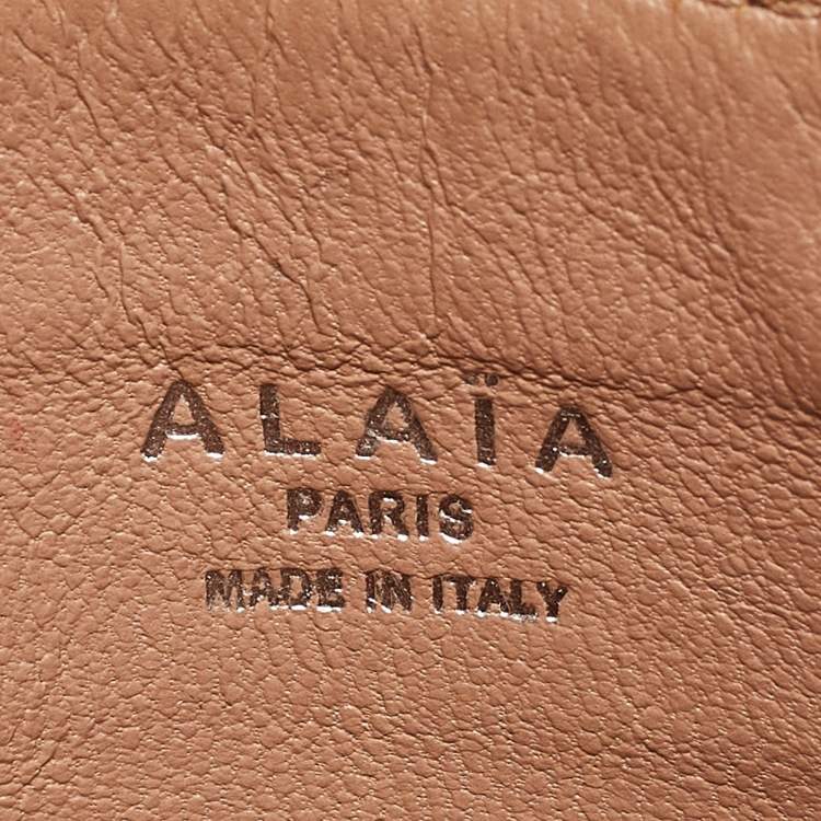 Pre Owned Alaia Beige Lasercut Leather Open Tote
