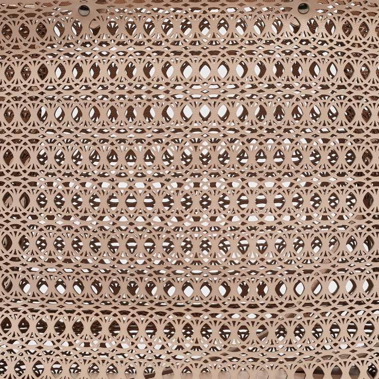 Pre Owned Alaia Beige Lasercut Leather Open Tote