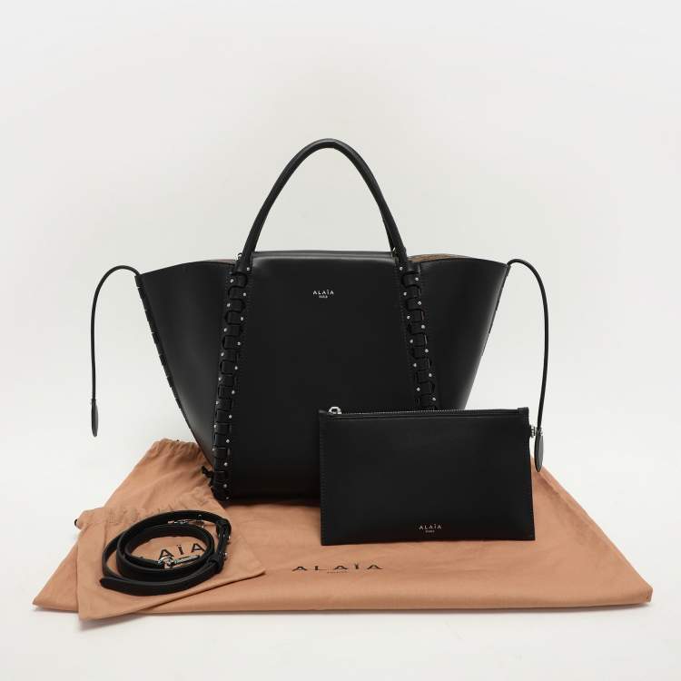 Pre Owned Alaia Black Leather Le Hinge Tote