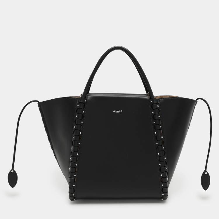 Pre Owned Alaia Black Leather Le Hinge Tote