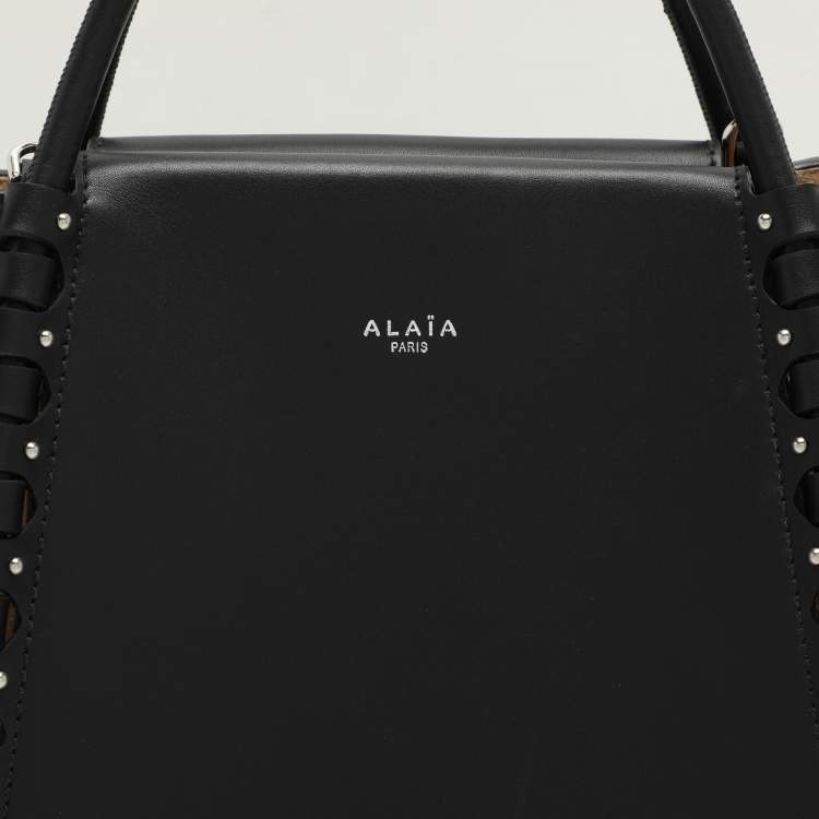 Pre Owned Alaia Black Leather Le Hinge Tote