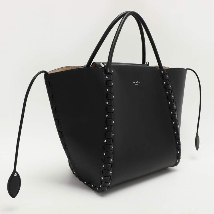 Pre Owned Alaia Black Leather Le Hinge Tote