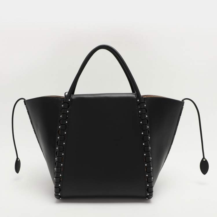 Pre Owned Alaia Black Leather Le Hinge Tote