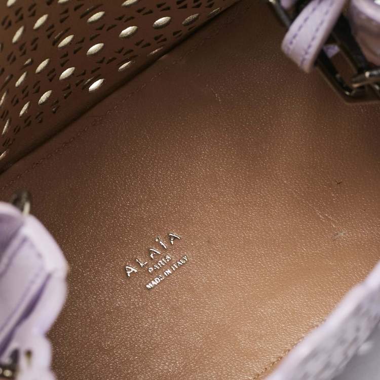 Pre Owned Alaia Lilac Laser Cut Leather Le Mina 20 Tote