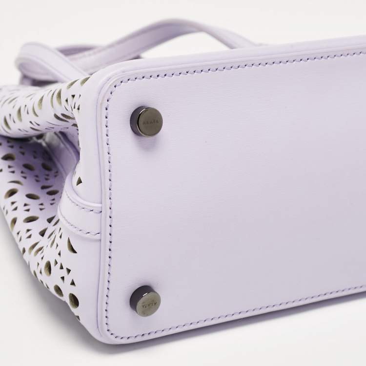 Pre Owned Alaia Lilac Laser Cut Leather Le Mina 20 Tote