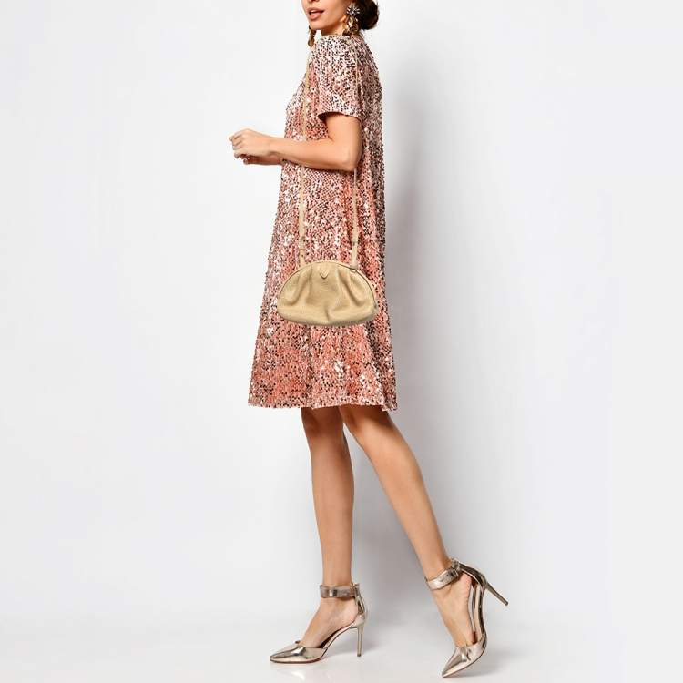 Pre Owned Alaia Beige Lasercut Leather Samia Crossbody Bag