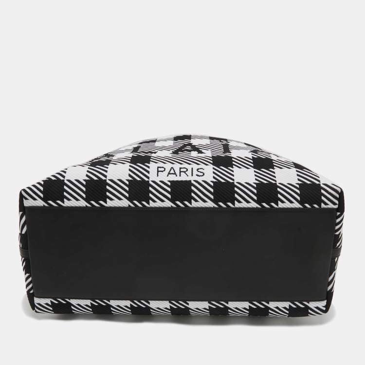 Pre Owned Alaia Black/White Canvas and Leather Large Houndstooth Tote 