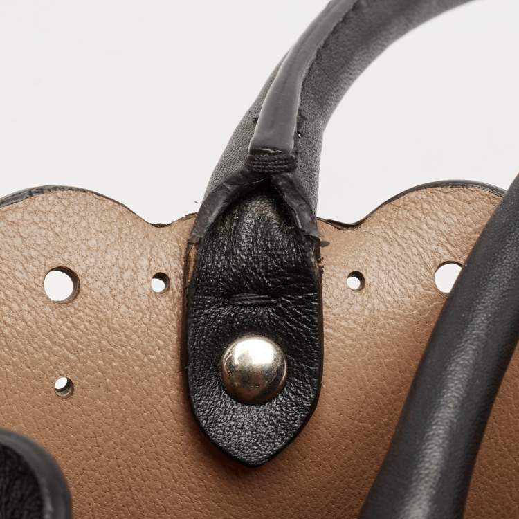 Pre Owned Alaia Black Leather Scalloped Tote