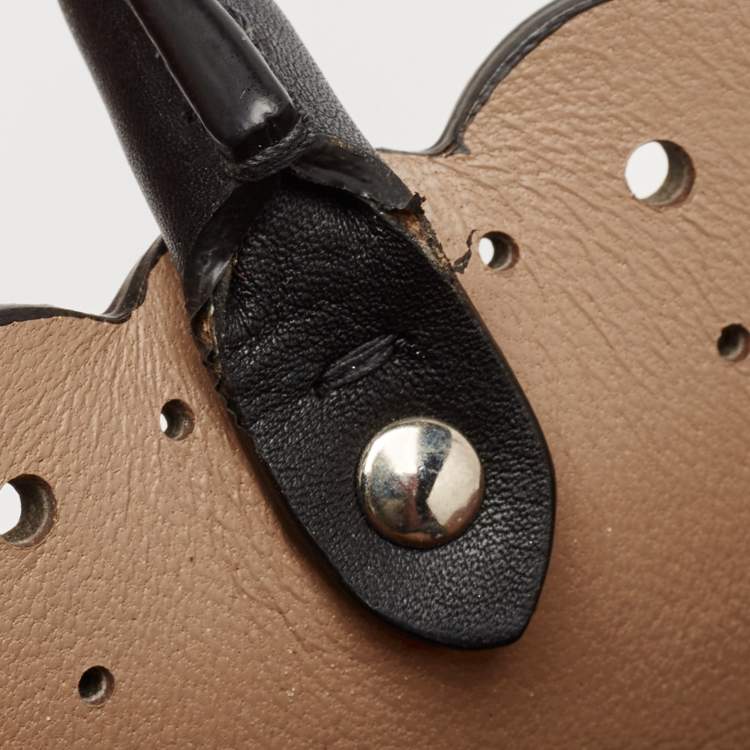 Pre Owned Alaia Black Leather Scalloped Tote