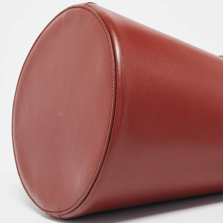 Pre Owned Alaia Brick Red Leather Rose Marie Bucket Bag