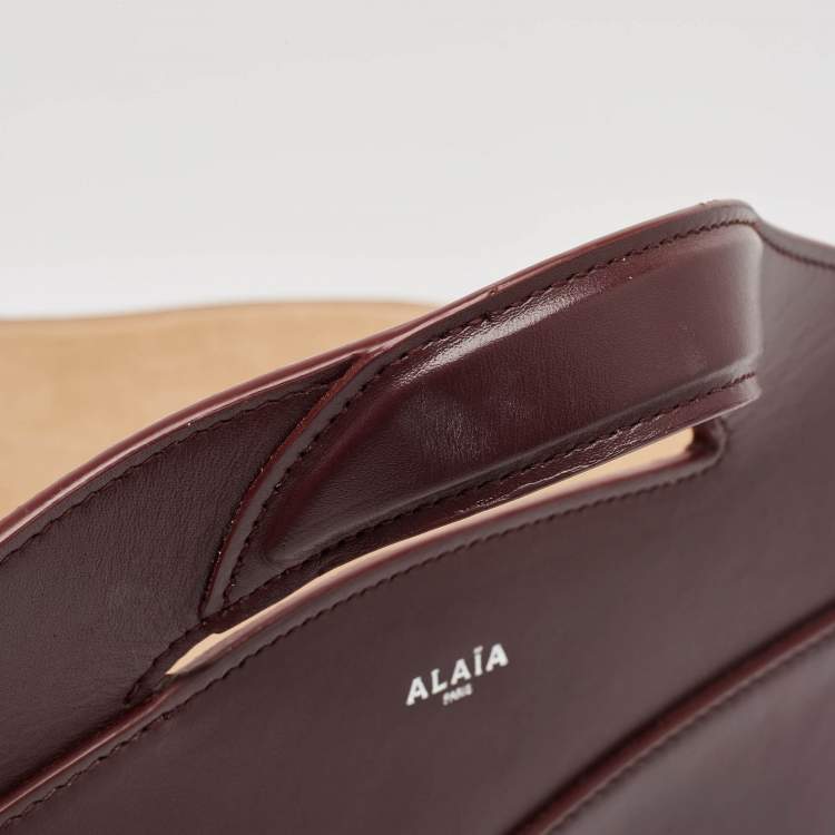Pre Owned Alaia Burgundy Leather Large Khaima Tote