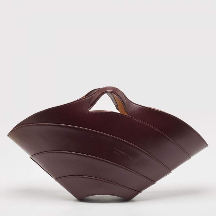 Pre Owned Alaia Burgundy Leather Large Khaima Tote