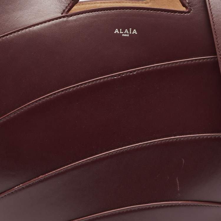 Pre Owned Alaia Burgundy Leather Large Khaima Tote