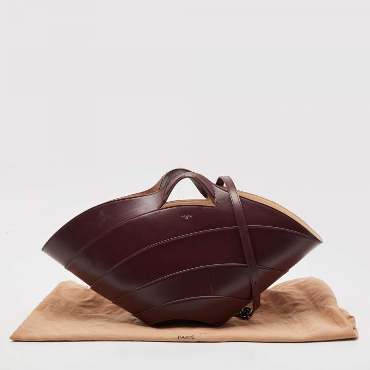 Pre Owned Alaia Burgundy Leather Large Khaima Tote