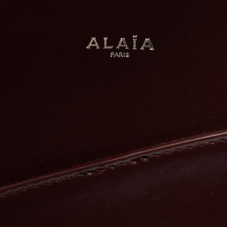 Pre Owned Alaia Burgundy Leather Large Khaima Tote