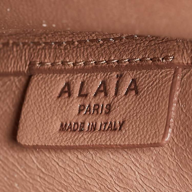 Pre Owned Alaia Grey Leather Mini Studded Rose Marie Bucket Bag
