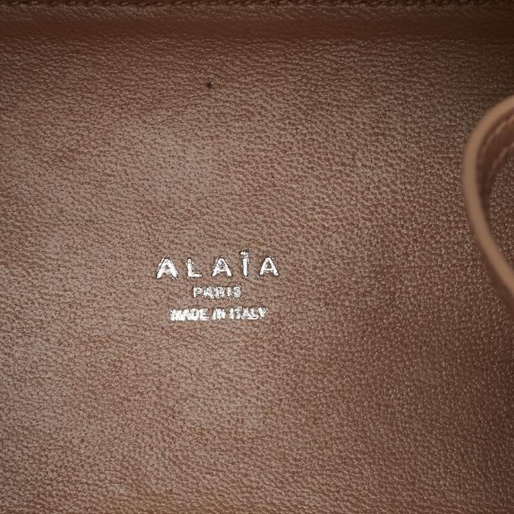 Pre Owned Alaia Beige Vienne Wave Leather Mina 20 Tote