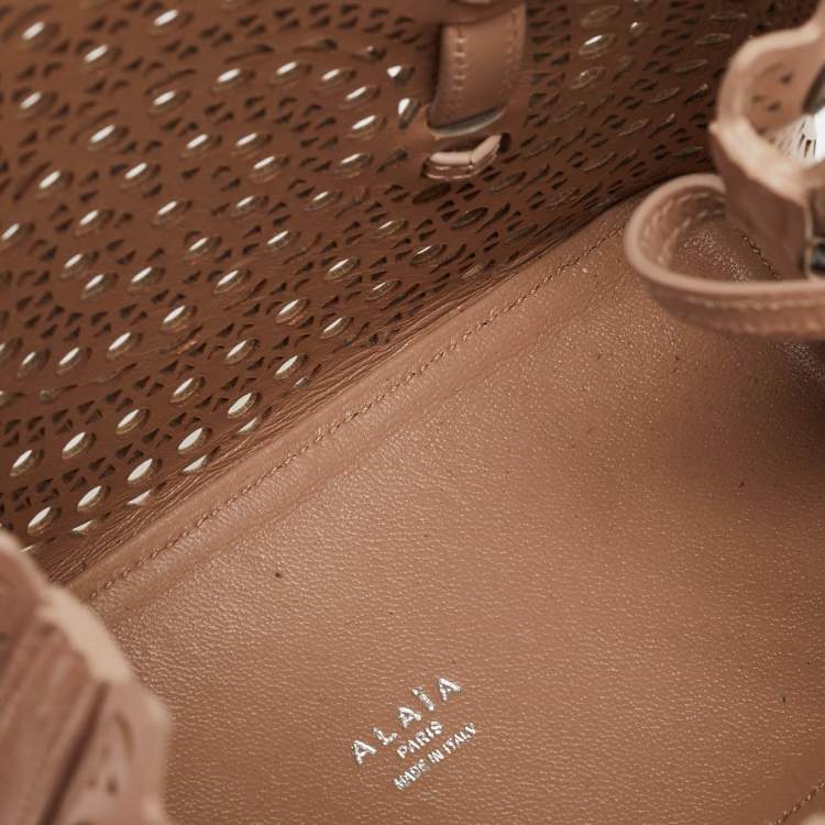 Pre Owned Alaia Beige Vienne Wave Leather Mina 20 Tote