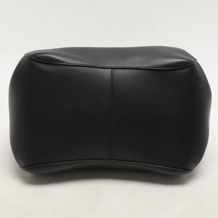 Pre Owned Alaia Black Leather Eyelet Tote