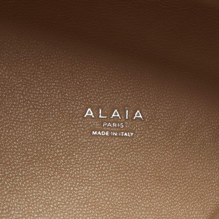Pre Owned Alaia Brown Laser Cut Suede Le Mina 25 Tote