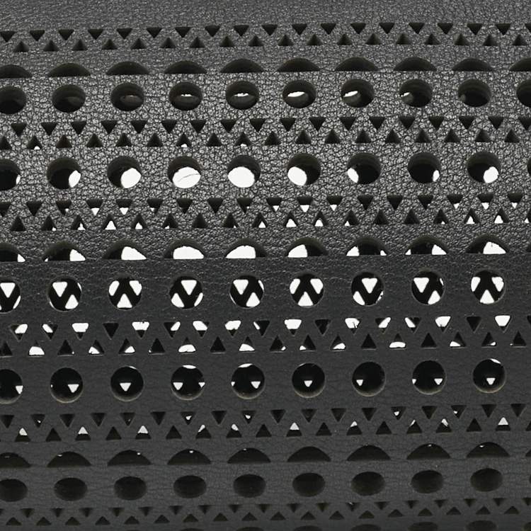 Pre Owned Alaia Black Perforated Leather Tube Shoulder Bag