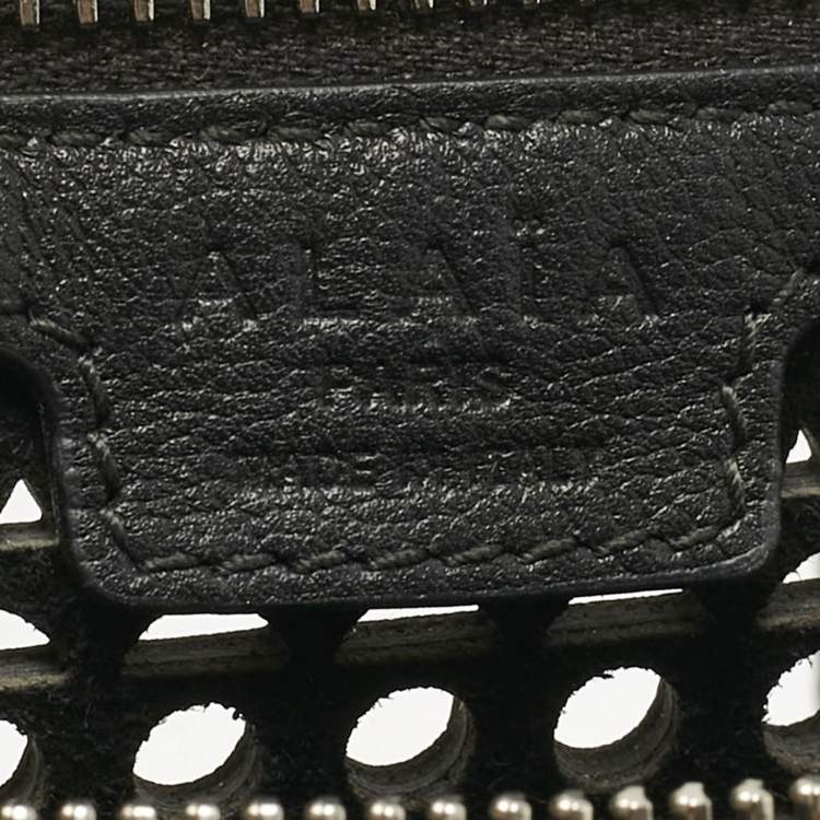 Pre Owned Alaia Black Perforated Leather Tube Shoulder Bag