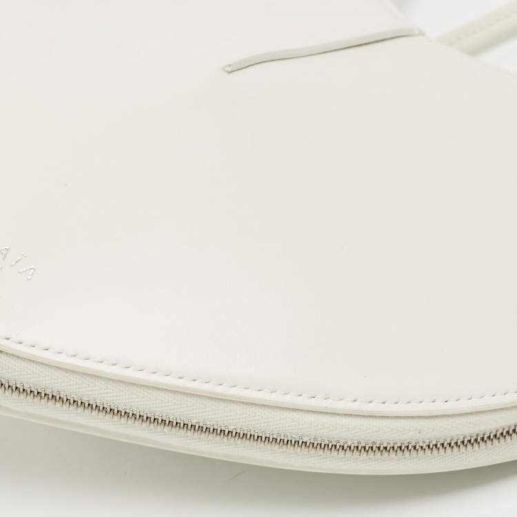 Pre Owned Alaia White Leather Le Coeur Crossbody Bag