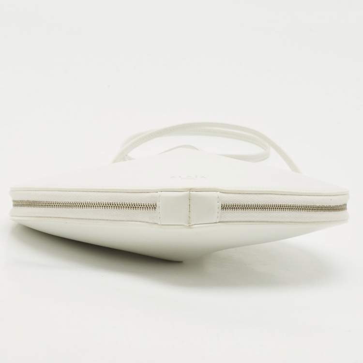 Pre Owned Alaia White Leather Le Coeur Crossbody Bag