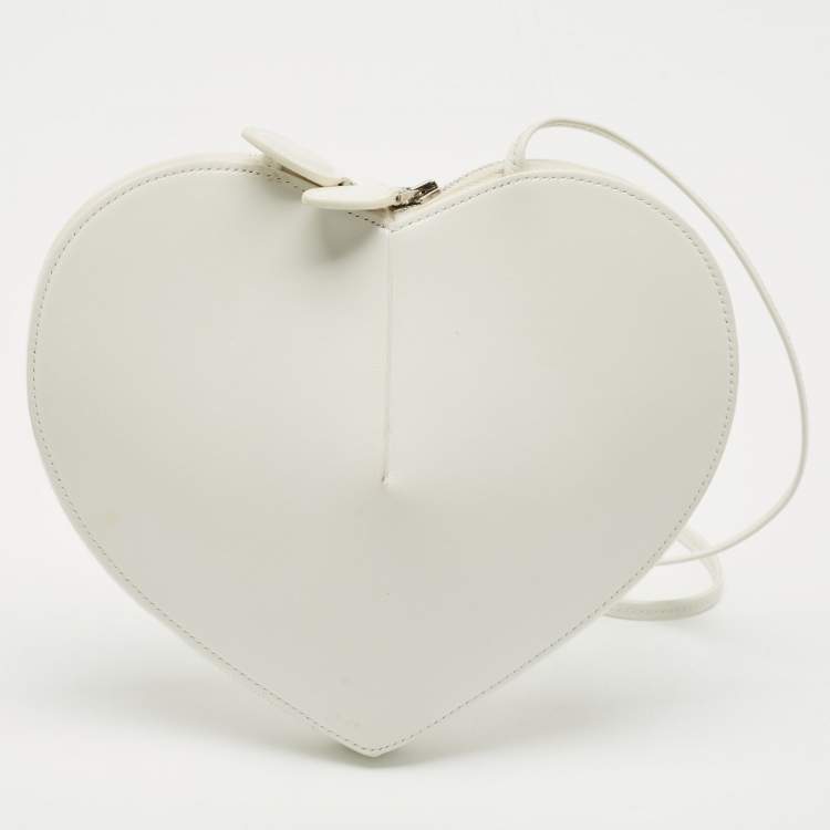 Pre Owned Alaia White Leather Le Coeur Crossbody Bag
