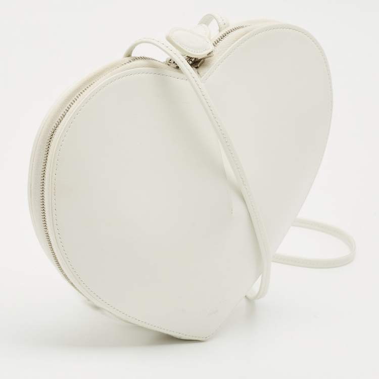 Pre Owned Alaia White Leather Le Coeur Crossbody Bag
