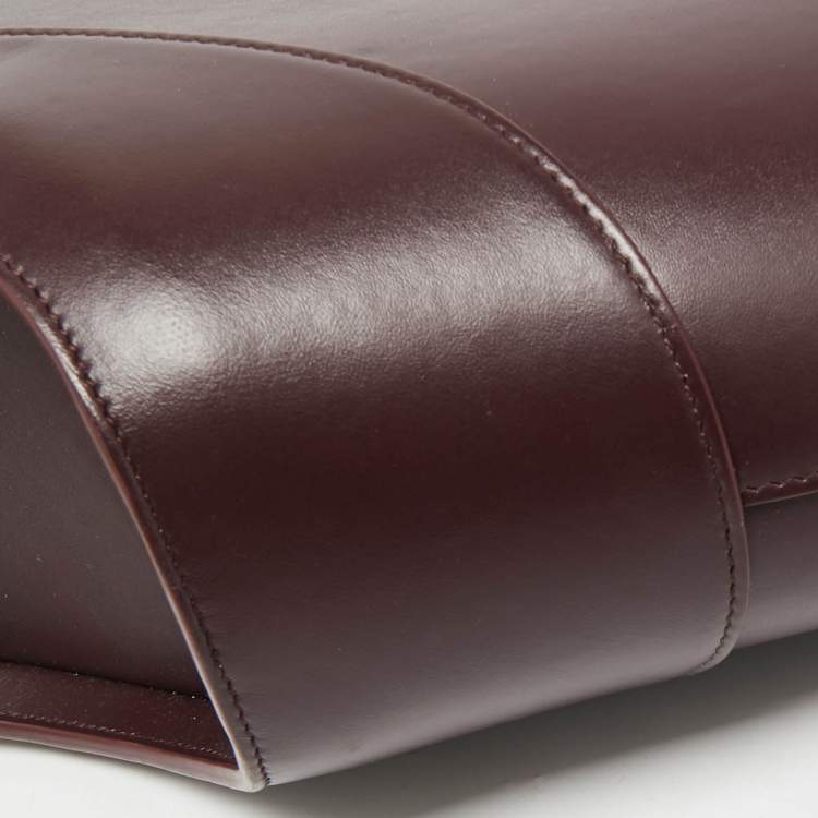 Pre Owned Alaia Burgundy Leather Large Khaima Tote