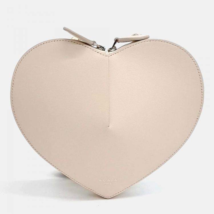 Pre Owned Alaia Beige Leather Heart Bag
