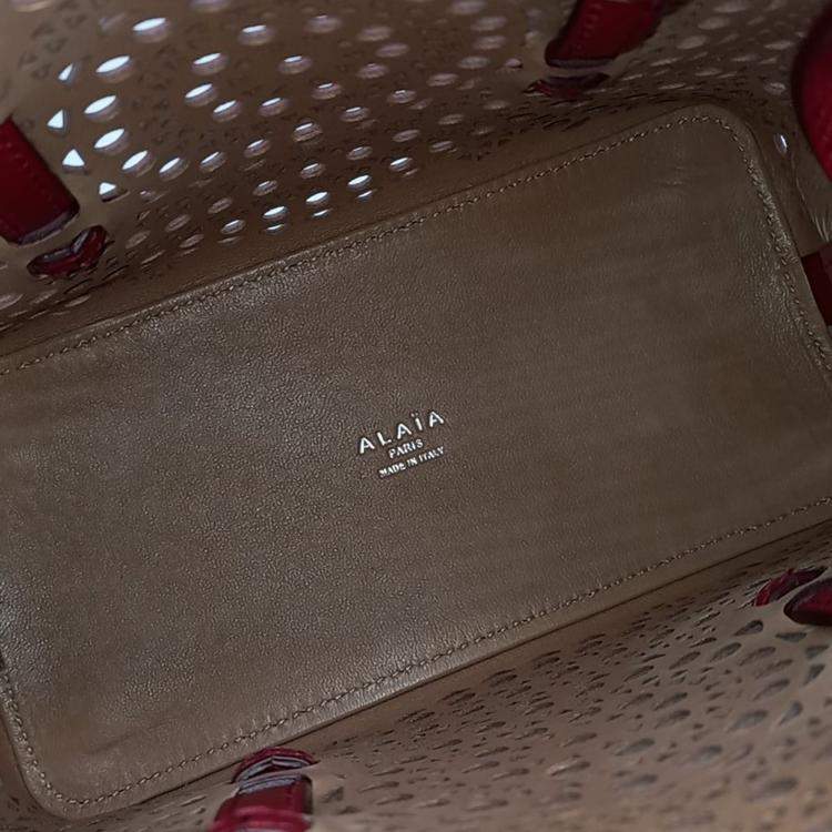 Pre Owned Alaia Red Leather Laser Cut Mina Bag
