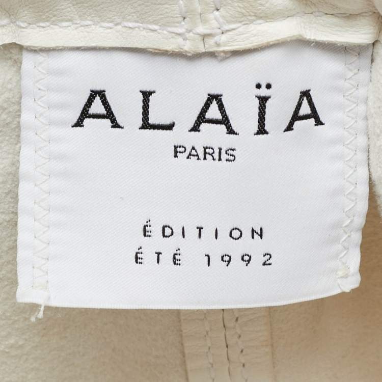 Pre Owned Alaia White Leather 1992 Edition Vienne Bucket Bag