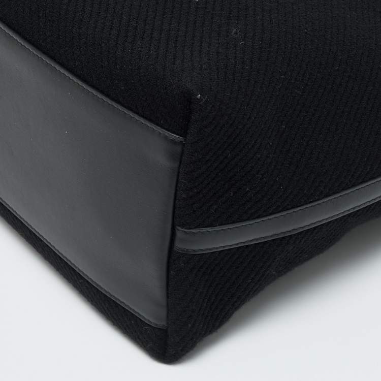 مملوكة مسبقًا Alaia Black Knitted Fabric Logo Tote