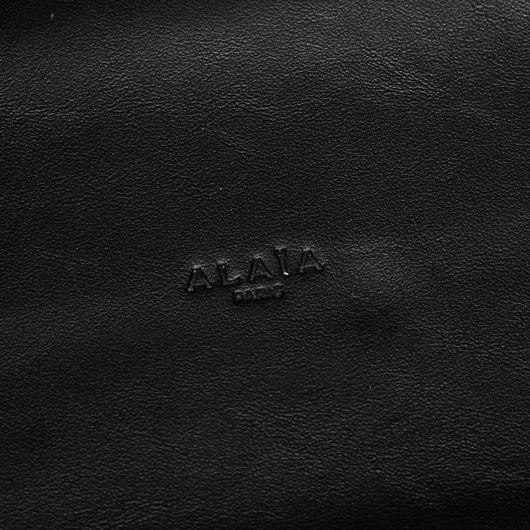 مملوكة مسبقًا Alaia Black Knitted Fabric Logo Tote