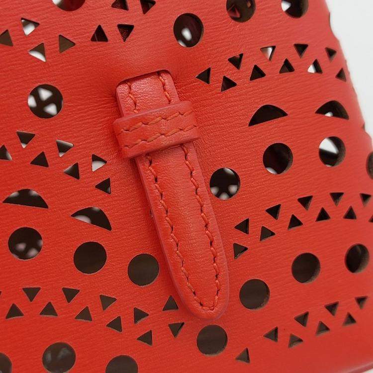 Pre Owned Alaia Red Leather Laser Cut Mina Bag