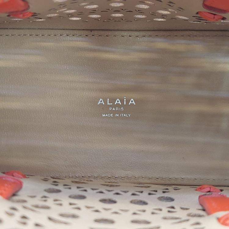Pre Owned Alaia Red Leather Laser Cut Mina Bag