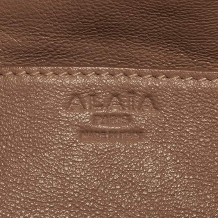 Pre Owned Alaia Brown Leopard Print Calf Hair Frame Pouch