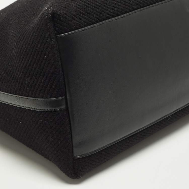 Pre Owned Alaia Black Logo Knitted Tote