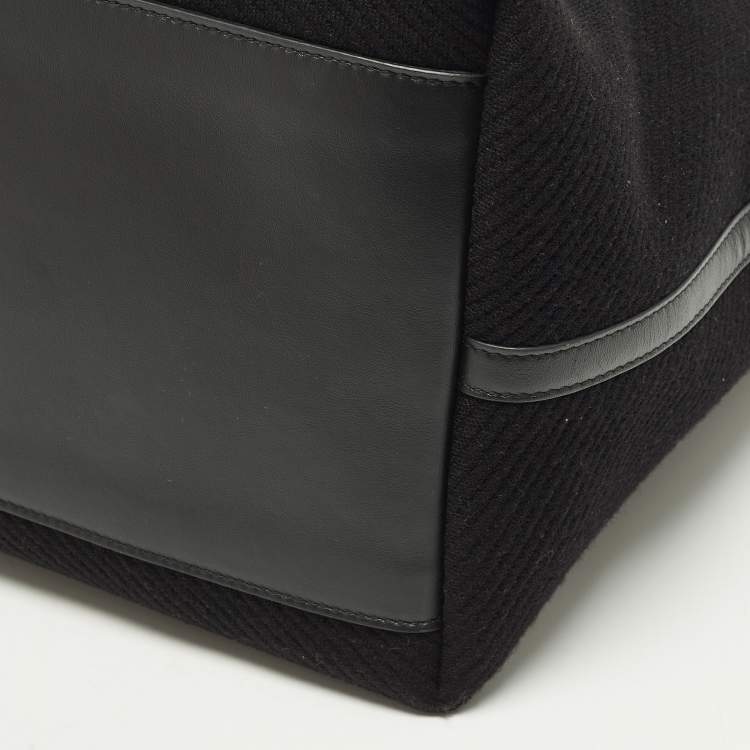 Pre Owned Alaia Black Logo Knitted Tote