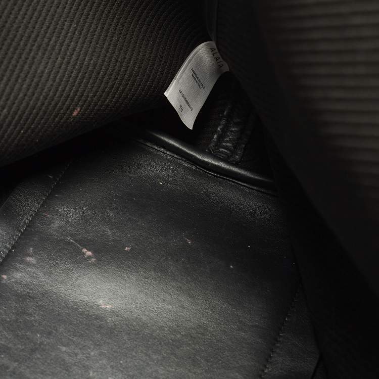 Pre Owned Alaia Black Logo Knitted Tote