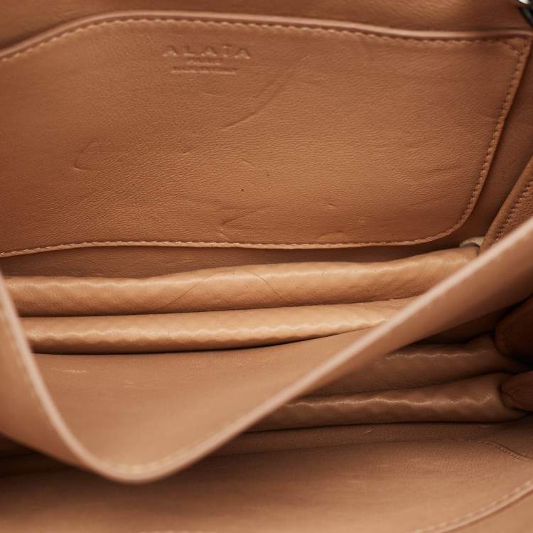 Pre Owned Alaia Leonie Black Python Top Handle Bag