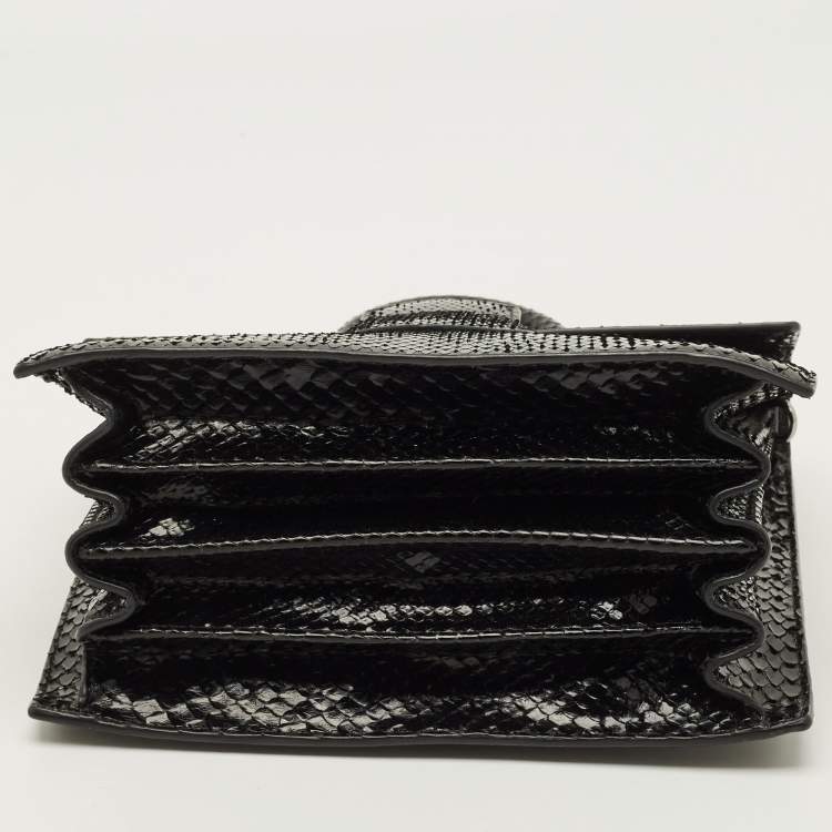 Pre Owned Alaia Leonie Black Python Top Handle Bag