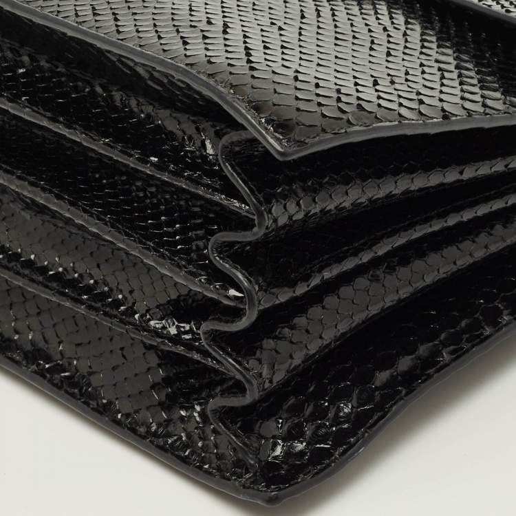 Pre Owned Alaia Leonie Black Python Top Handle Bag