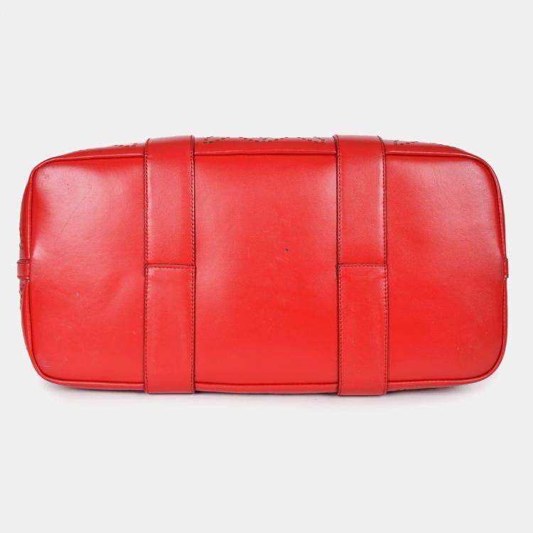 مملوكة مسبقًا Alaia Paris Red Perforated Leather Top Handle Tote